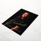 Moderne en elegante donkere twee foto's Afstuderen Folie Uitnodiging (Gedraaid)