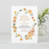 Moderne en Elegante Floral bruids Douche Uitnodigi Kaart (Staand voorkant)