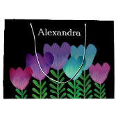 Moderne en elegante Floral op maat Groot Cadeauzakje (Achterkant)