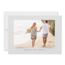 Moderne en elegante foto bruiloft uitnodiging