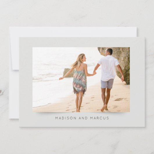 Moderne en elegante foto bruiloft uitnodiging (Voorkant)