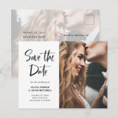 Moderne en elegante foto slaat de datum op aankondigingskaart (Voorkant / Achterkant)