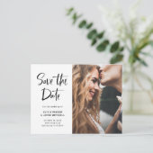 Moderne en elegante foto slaat de datum op aankondigingskaart (Staand voorkant)
