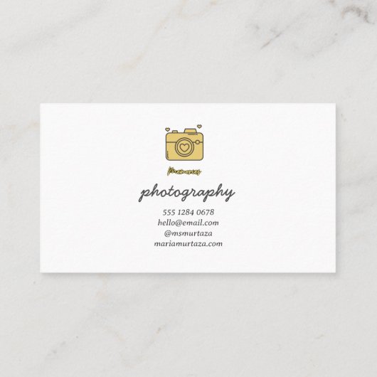 Moderne en elegante fotografie visitekaartje (Achterkant)