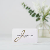 Moderne en elegante Gold Monogram Professional Visitekaartje (Staand voorkant)