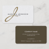 Moderne en elegante Gold Monogram Professional Visitekaartje (Voorkant / Achterkant)