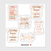 Moderne en elegante Herfst thema quotes Sticker (Vel)