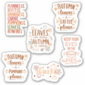 Moderne en elegante Herfst thema quotes Sticker (Voorkant)