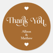 Moderne en Elegante Huwelijk Dank u Ronde Sticker (Voorkant)