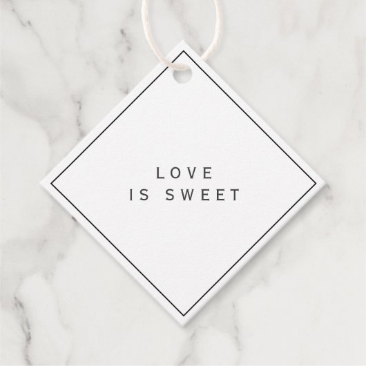 Moderne en Elegante Huwelijksgunst Gift Labels (Voorkant)