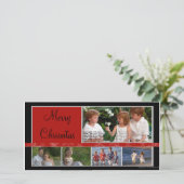 Moderne en elegante kerstfotokaart feestdagenkaart (Staand voorkant)