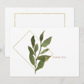 Moderne en Elegante Lofwerk Eenvoudige Bedankkaart (Voorkant / Achterkant)