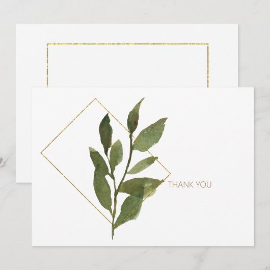 Moderne en Elegante Lofwerk Eenvoudige Bedankkaart (Voorkant / Achterkant)