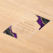 Moderne en elegante marmeren bruiloft acryl uitnodigingen (Laagn)