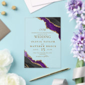 Moderne en elegante marmeren bruiloft acryl uitnodigingen (Insitu (Huwelijk))