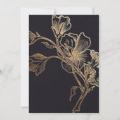 Moderne en elegante metalen bloemen bruiloft kaart (Achterkant)