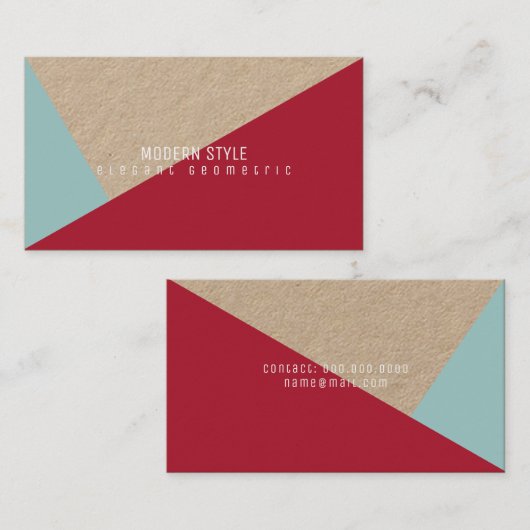 moderne en elegante minimale geometrische kraft ro visitekaartje (Voorkant / Achterkant)