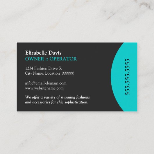 Moderne en elegante Mode Visitekaartje (Achterkant)