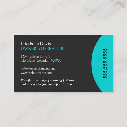 Moderne en elegante Mode Visitekaartje (Achterkant)