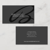 Moderne en elegante monogram visitekaartje (Voorkant / Achterkant)