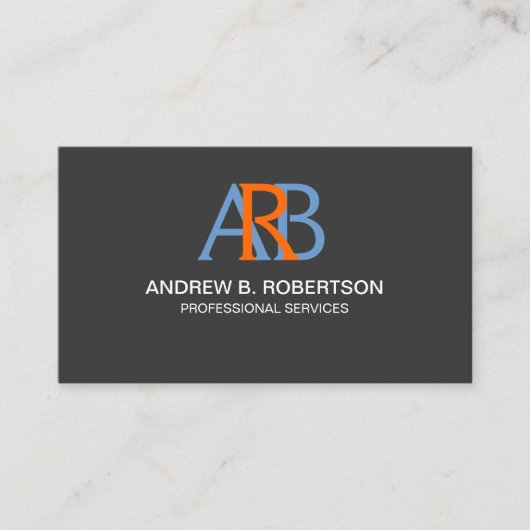 Moderne en elegante monogram visitekaartje (Voorkant)