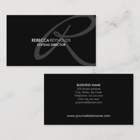 Moderne en elegante monogram visitekaartje (Voorkant / Achterkant)