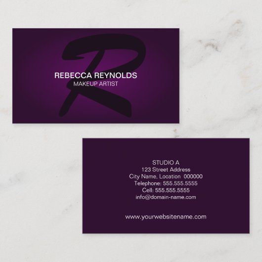 Moderne en elegante monogram visitekaartje (Voorkant / Achterkant)