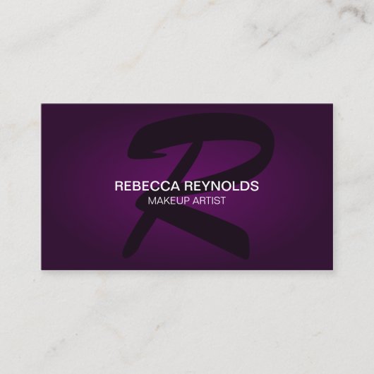 Moderne en elegante monogram visitekaartje (Voorkant)