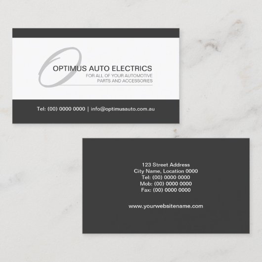 Moderne en elegante monogram visitekaartje (Voorkant / Achterkant)