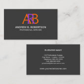 Moderne en elegante monogram visitekaartje (Voorkant / Achterkant)