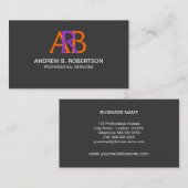 Moderne en elegante monogram visitekaartje (Voorkant / Achterkant)