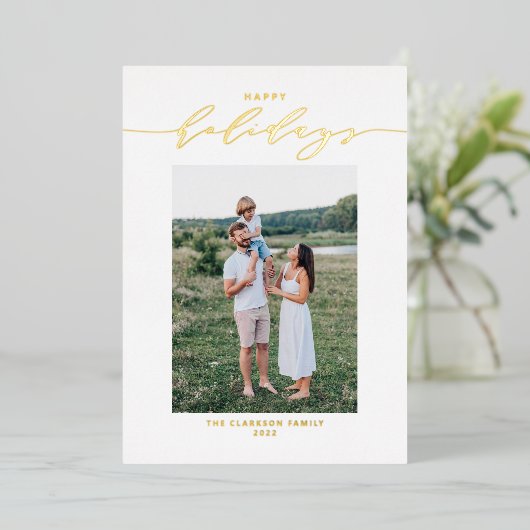 Moderne en elegante Prettige feestdagen foto (Staand Voorkant)