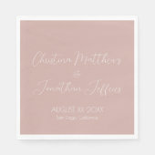 Moderne en elegante puistroze bruiloft servet (Voorkant)