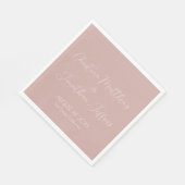 Moderne en elegante puistroze bruiloft servet (Hoek)