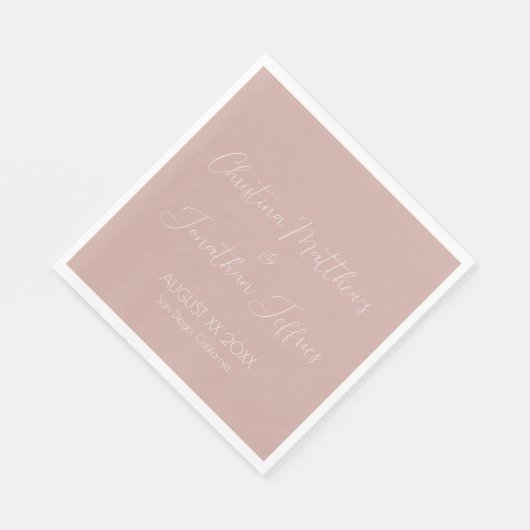 Moderne en elegante puistroze bruiloft servet (Hoek)