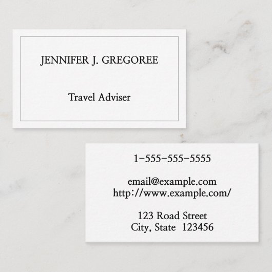 Moderne en elegante reisadviseur Visitekaartje (Voorkant / Achterkant)