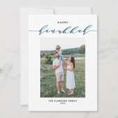 Moderne en Elegante Scriptuur Gelukkig Chanukka Fo Feestdagenkaart (Voorkant)