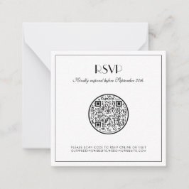 Moderne en elegante stijlvolle bruiloft grote RSVP Notitiekaartje