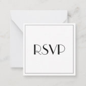 Moderne en elegante stijlvolle bruiloft grote RSVP Notitiekaartje (Achterkant)