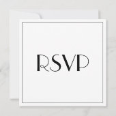 Moderne en elegante stijlvolle bruiloft grote RSVP Notitiekaartje (Achterkant)