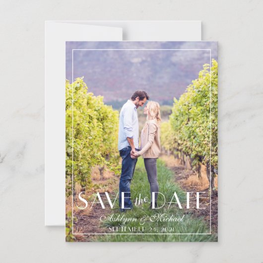 Moderne en elegante, stijlvolle bruiloft magnetische uitnodiging (Voorkant)