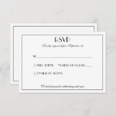Moderne en elegante, stijlvolle bruiloft RSVP kaartje (Voorkant / Achterkant)