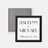 Moderne en elegante stijlvolle huwelijksdatum magneet (Voorkant / Achterkant)