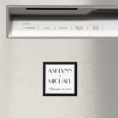 Moderne en elegante stijlvolle huwelijksdatum magneet (Insitu (Vaatwasser))