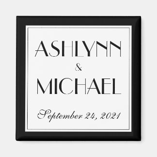 Moderne en elegante stijlvolle huwelijksdatum magneet