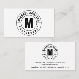 Moderne en elegante tekst van het Monogram Curved Visitekaartje
