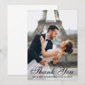 Moderne en elegante trouwfoto Dank u kaart (Voorkant / Achterkant)