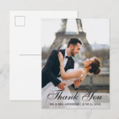 Moderne en Elegante Trouwfoto Dankjewel Briefkaart (Voorkant / Achterkant)