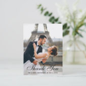 Moderne en Elegante Trouwfoto Dankjewel Briefkaart (Staand voorkant)
