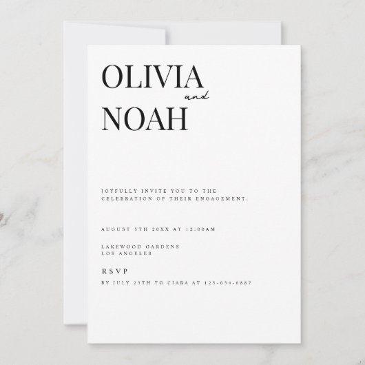 Moderne en elegante uitnodiging voor een White Eng (Voorkant)